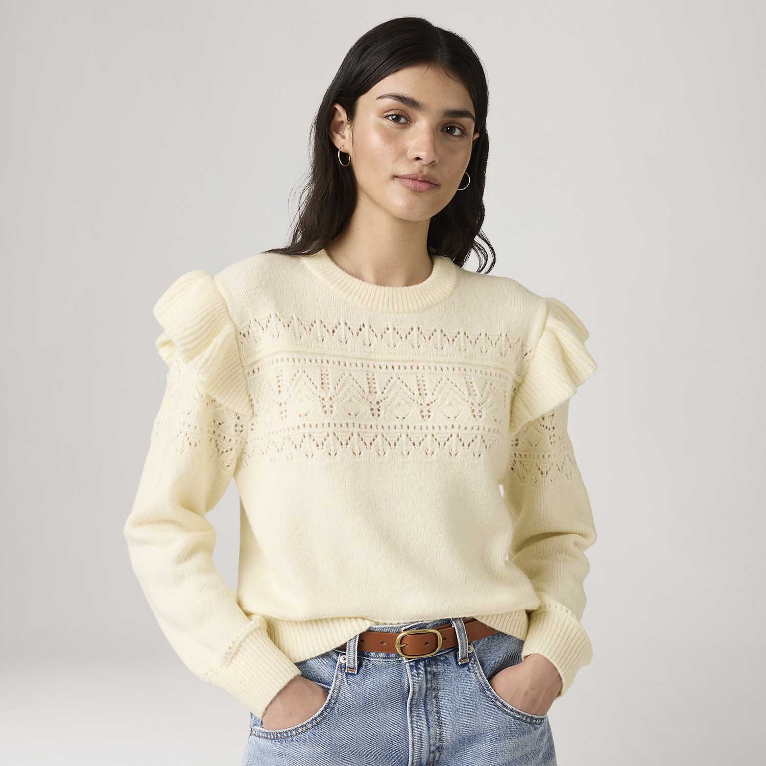 Suéter Levi's® Shane Flutter Amarelo Manga Longa