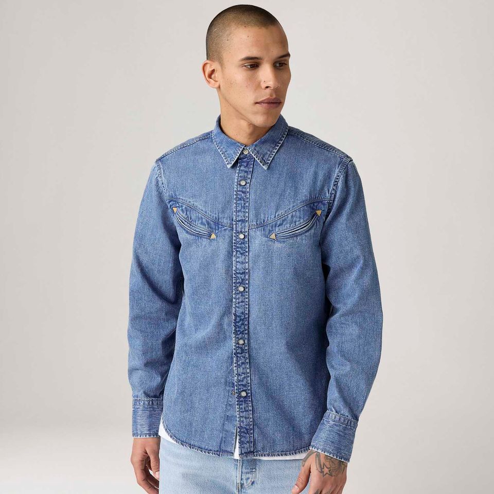 Camisa Levi's® Smiley Western Lavagem Média