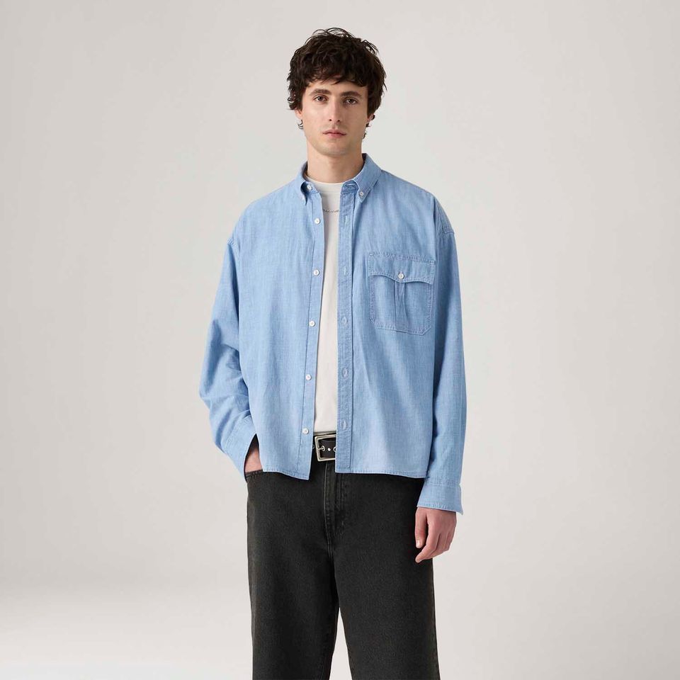 Camisa Levi's® Zandt Cropped Lavagem Clara