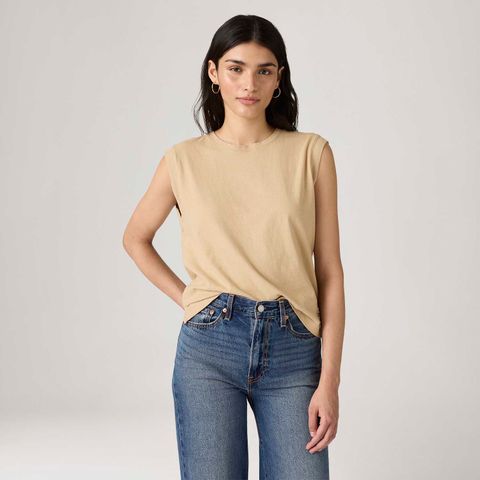 Blusa Levi's® Boxy Tank Bege Muscle — Levi's