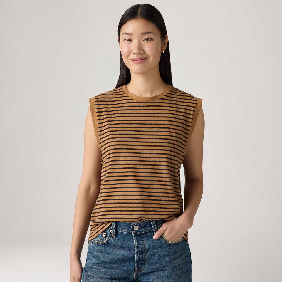Blusa Levi's® Boxy Tank Listrada Muscle
