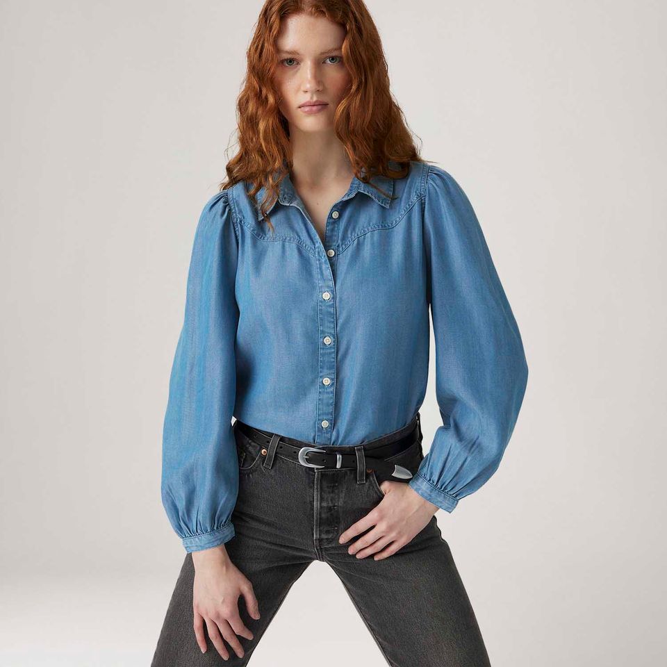 Camisa Levi's® Journey Western Lavagem Média