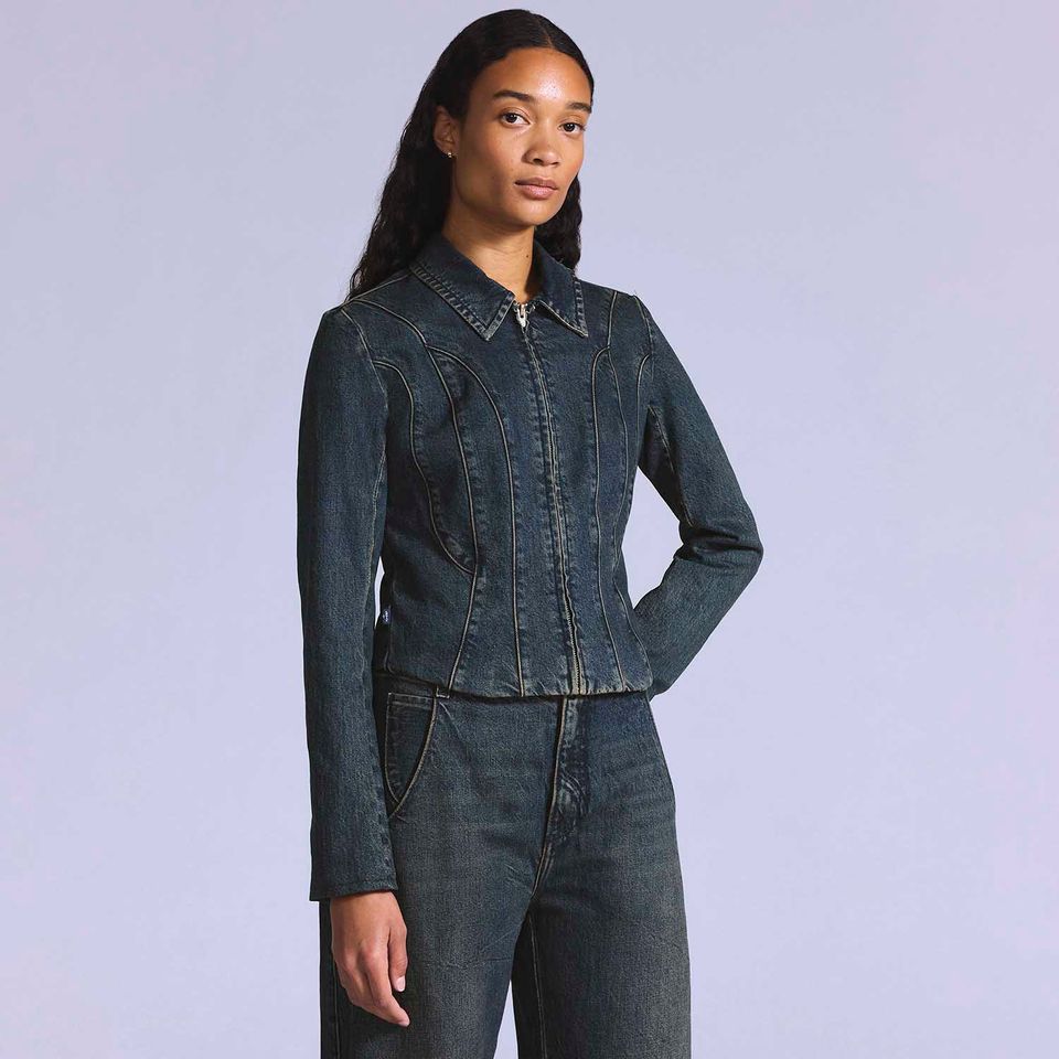 Jaqueta Jeans Levi's® Blue Tab Moto Jacket Lavagem Escura