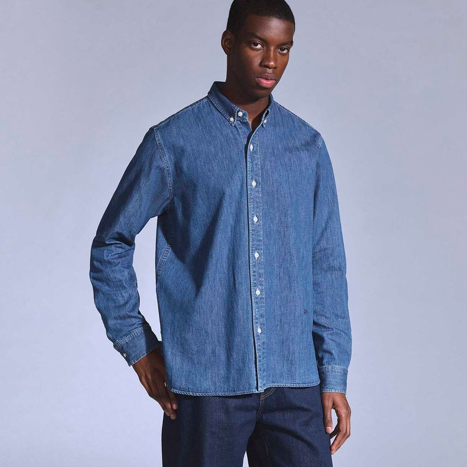 Camisa Jeans Levi's® Blue Tab Relaxed Buttom Down  Lavagem Média