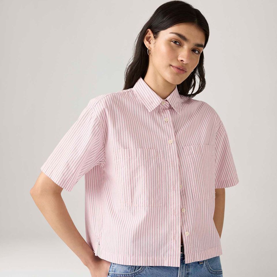 Camisa Levi's® Harlie Cropped Rosa Manga Curta