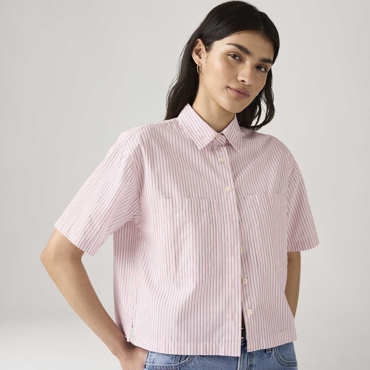 Camisa Levi's® Harlie Cropped Rosa Manga Curta — Levi's