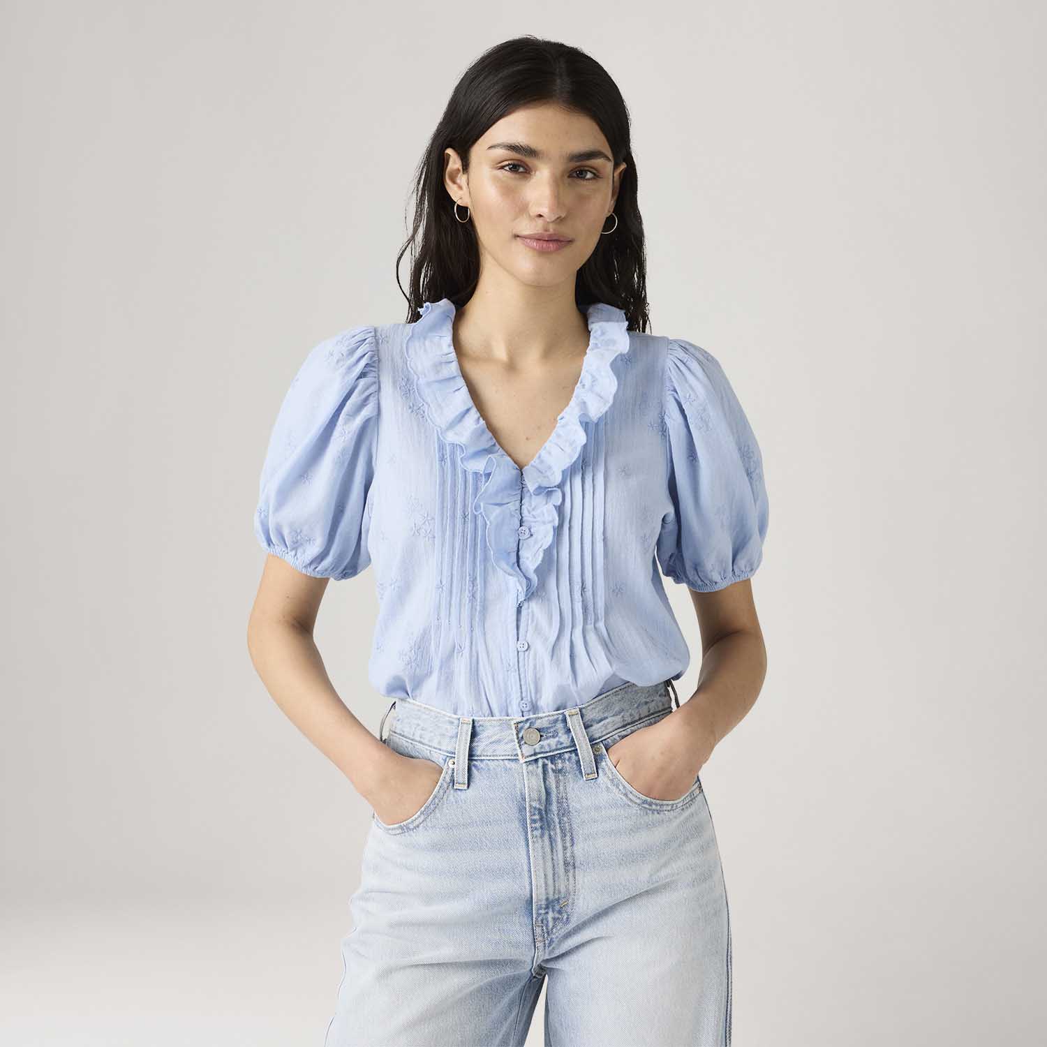 Blusa Levi's® Giselle Ruffle Azul — Levi's
