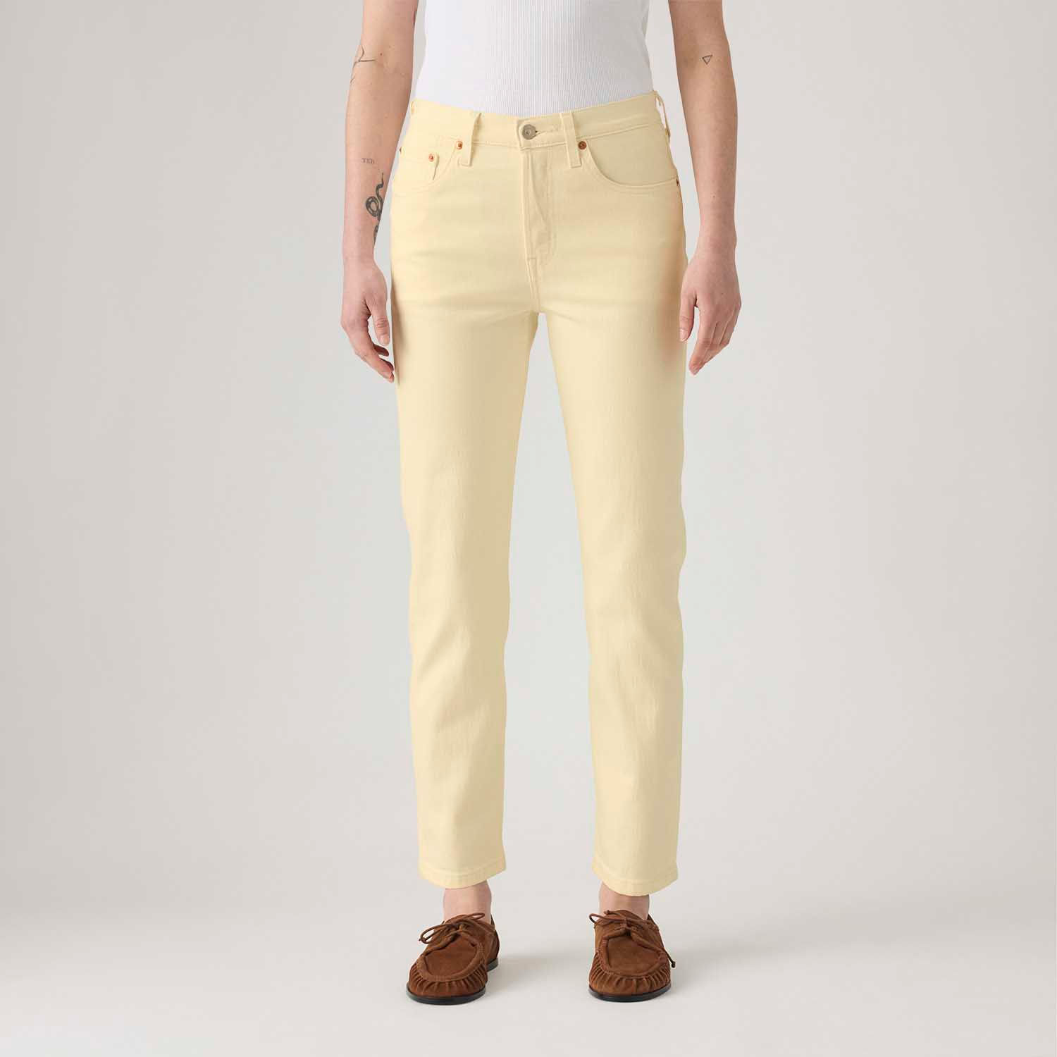 Calça Jeans Levi's® 501® Crop Amarelo Claro — Levi's