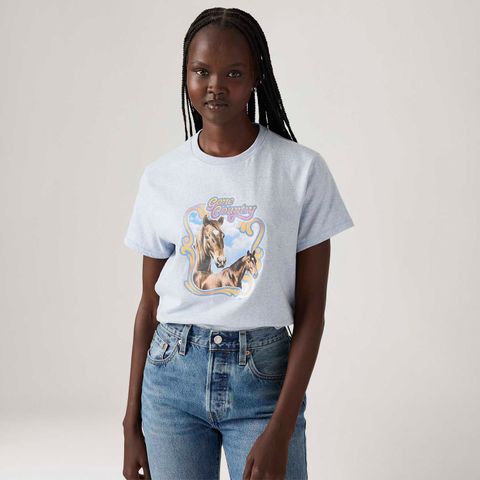 Camiseta Levi's® Graphic Classic Azul Claro Manga Curta — Levi's