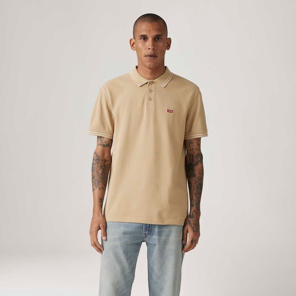 Polo Levi's® Housemark Bege Manga Curta