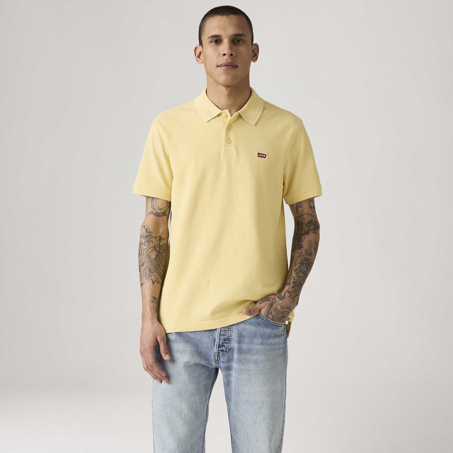 Polo Levi's® Housemark Amarela Manga Curta
