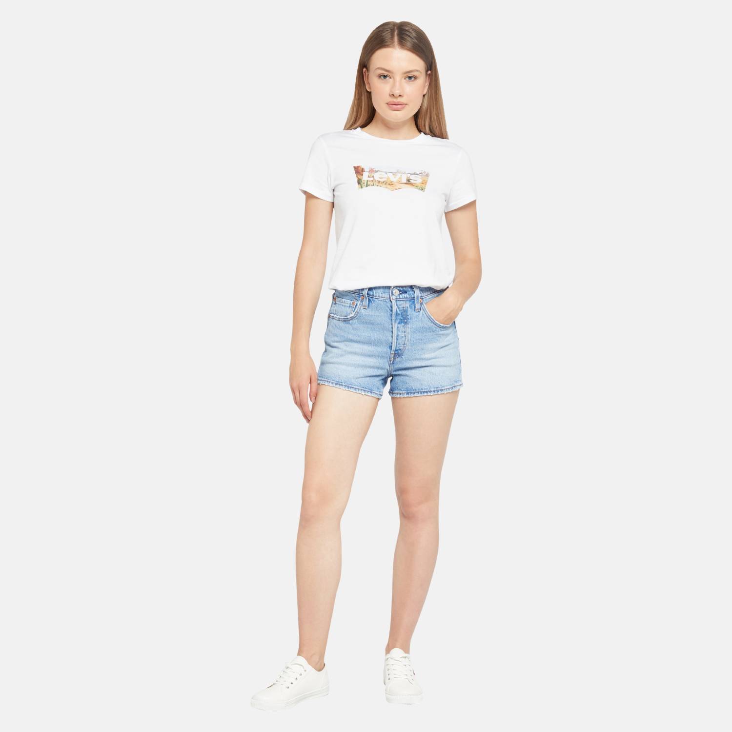 Shorts Jeans Levi's® 501® Original Lavagem Média