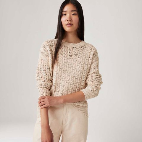 Suéter de Tricot Levi's® Sunrise Crochet Off White Manga Longa — Levi's