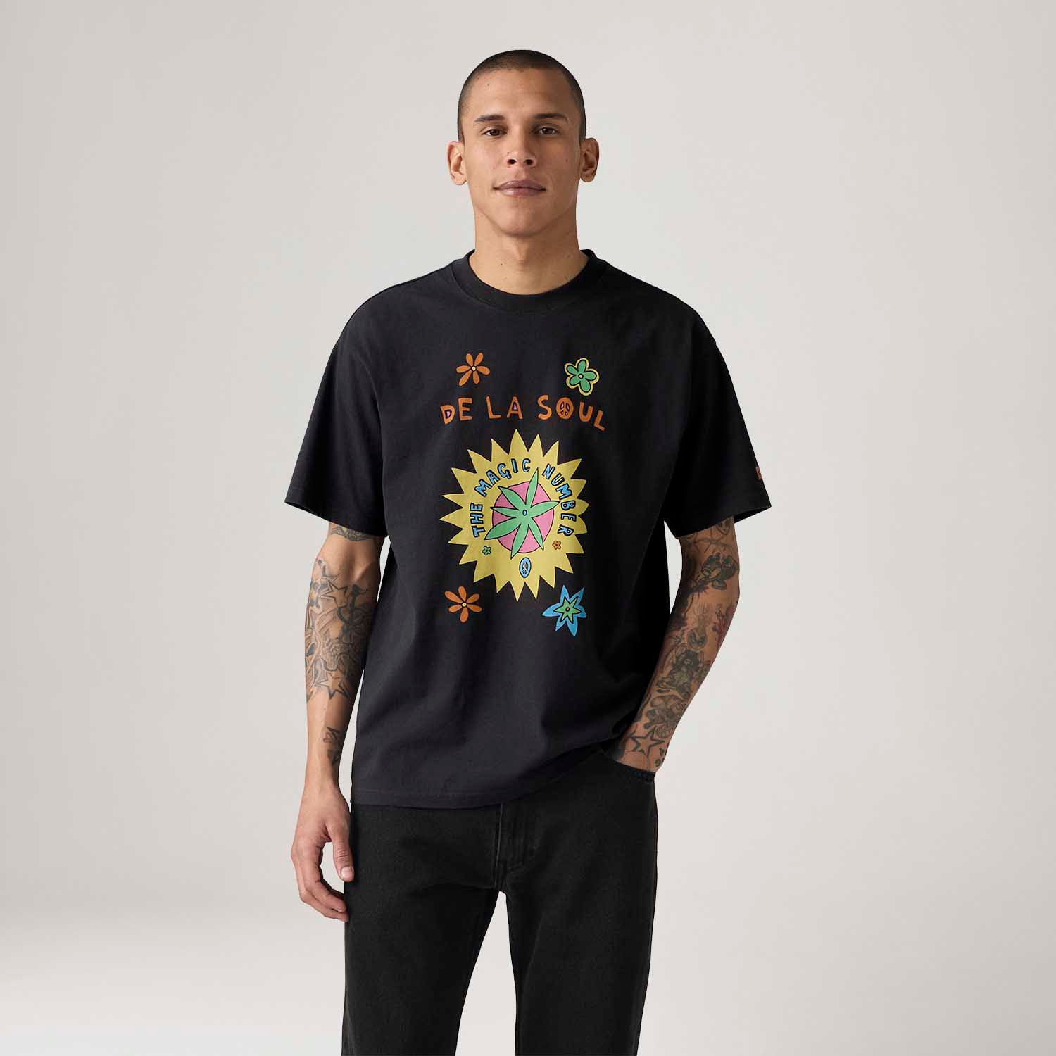 Camiseta Levi's® Graphic Preta Manga Curta | Collab De La Soul