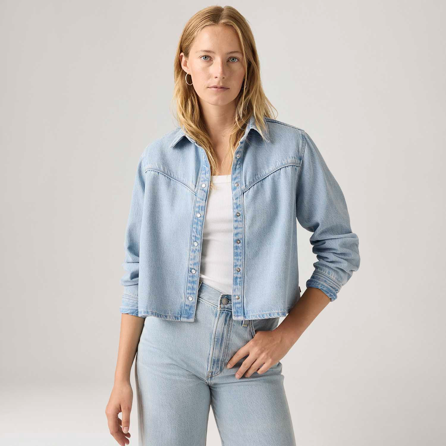 Camisa Jeans Levi's® Logan Tencel Lavagem Clara