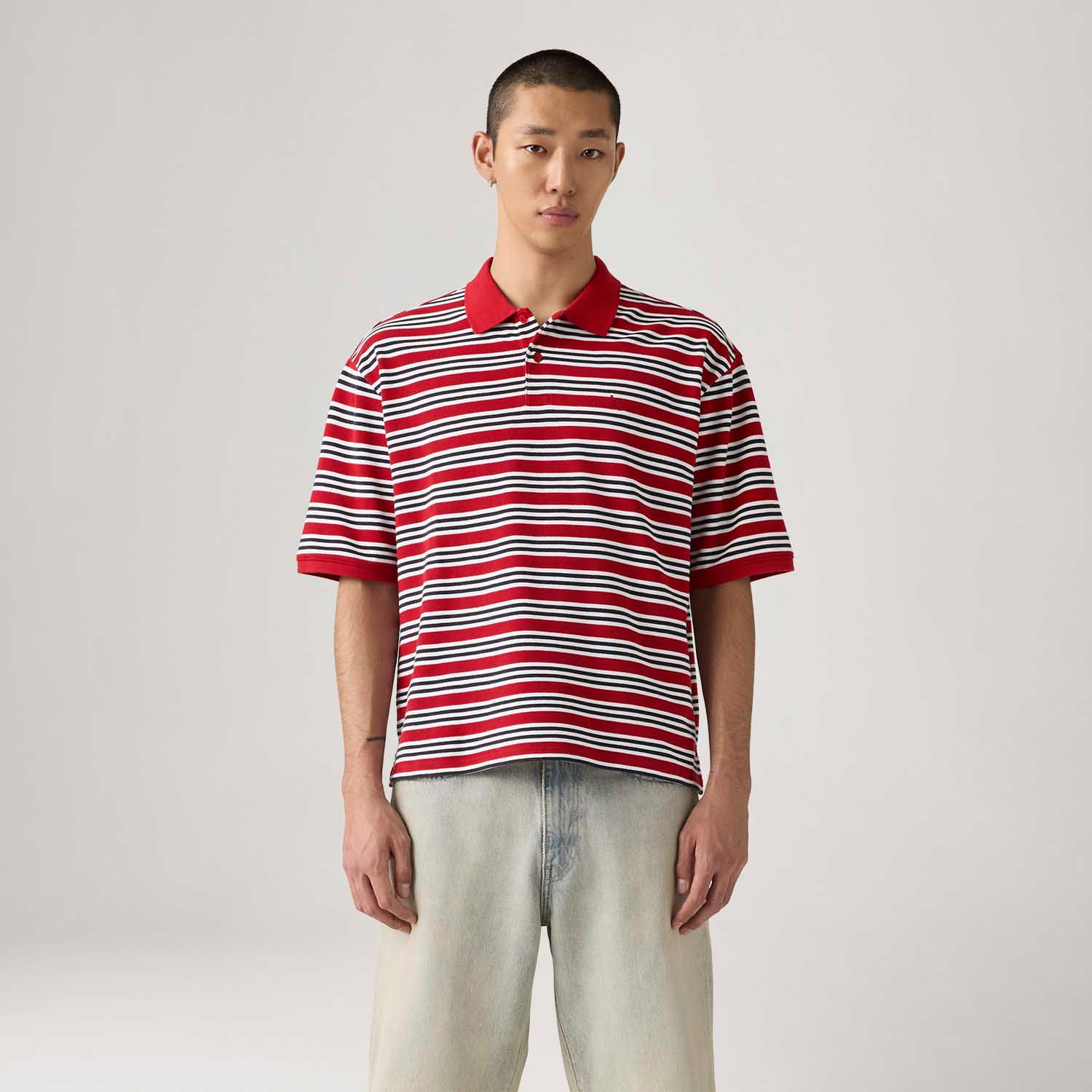 Polo Levi's® Finn Boxy Vermelha Manga Curta — Levi's