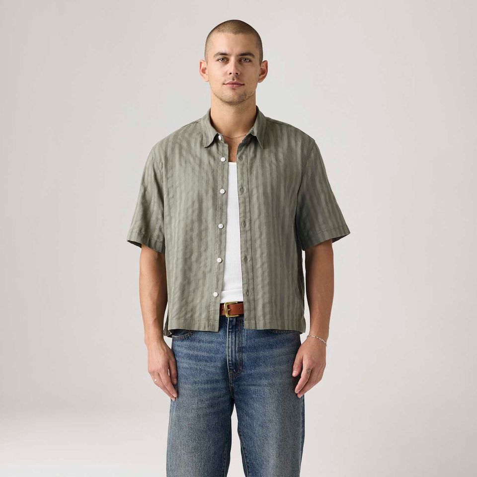 Camisa Levi's® Lama Boxy Cinza Manga Curta