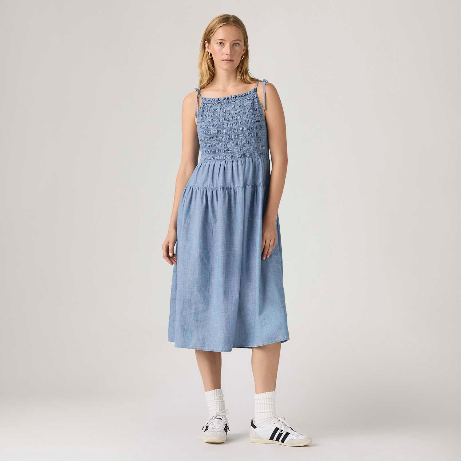 Vestido Levi's® Monaco Sundress Midi Lavagem Clara — Levi's