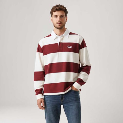 Polo Levi's® Hudson Rugby Listrada Manga Longa — Levi's