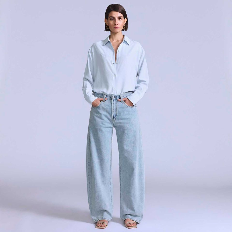 Calça Jeans Levi's® Blue Tab Drop Barrel Lavagem Clara