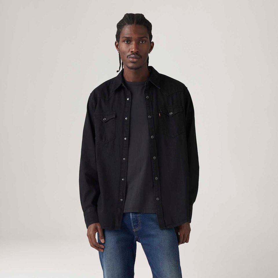 Camisa Jeans Levi's® Western Barstow Standard Preta