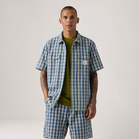 Camisa Levi's® Worker Azul Manga Curta — Levi's