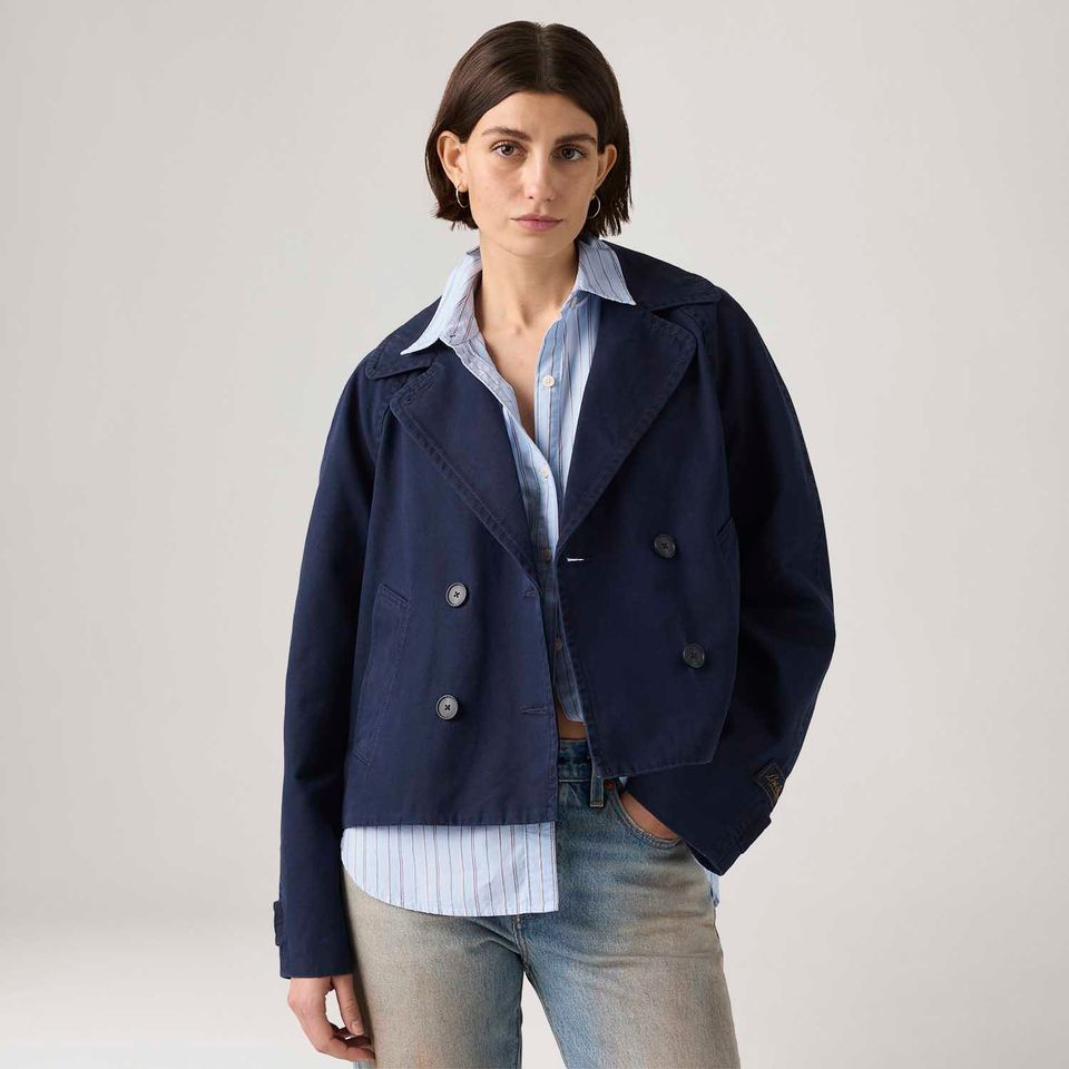 Casaco Levi's® Bree Crop Swing Trench Azul Marinho