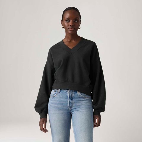 Suéter Levi's® V-Neck Fleece Preta — Levi's