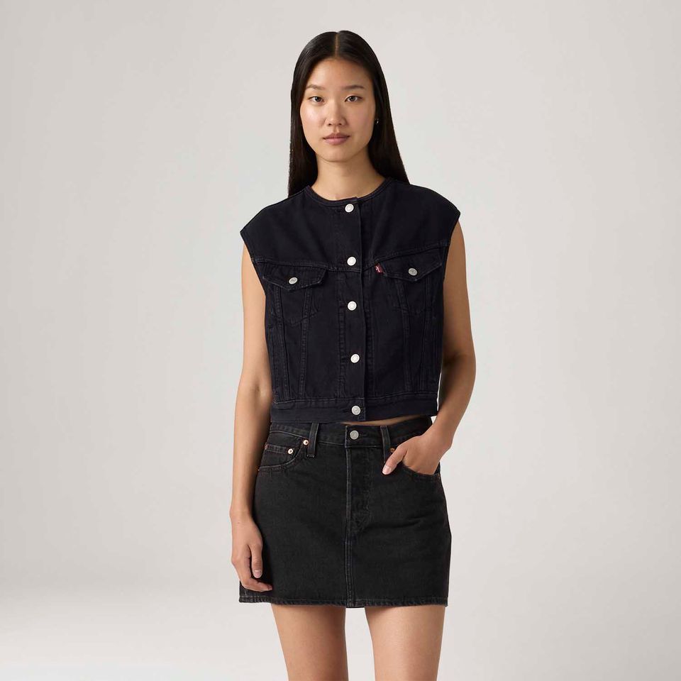 Colete Jeans Levi's® Shrunken 90's Preto