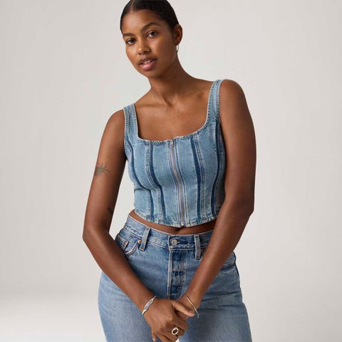 Regata Jeans Levi's® Seamed com Zíper Lavagem Média — Levi's