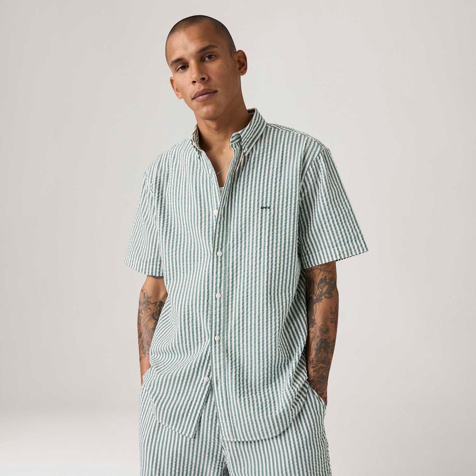 Camisa Levi's® Authentic Button Down Verde Manga Curta