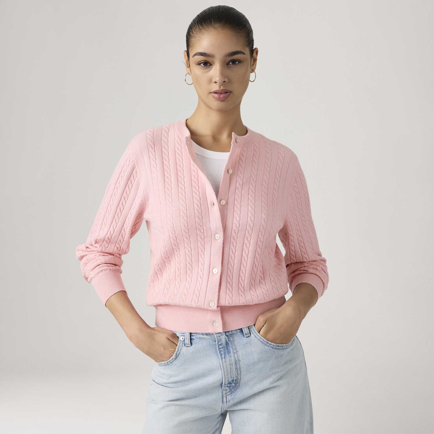 Cardigã Levi's® Super Soft Crewneck Rosa