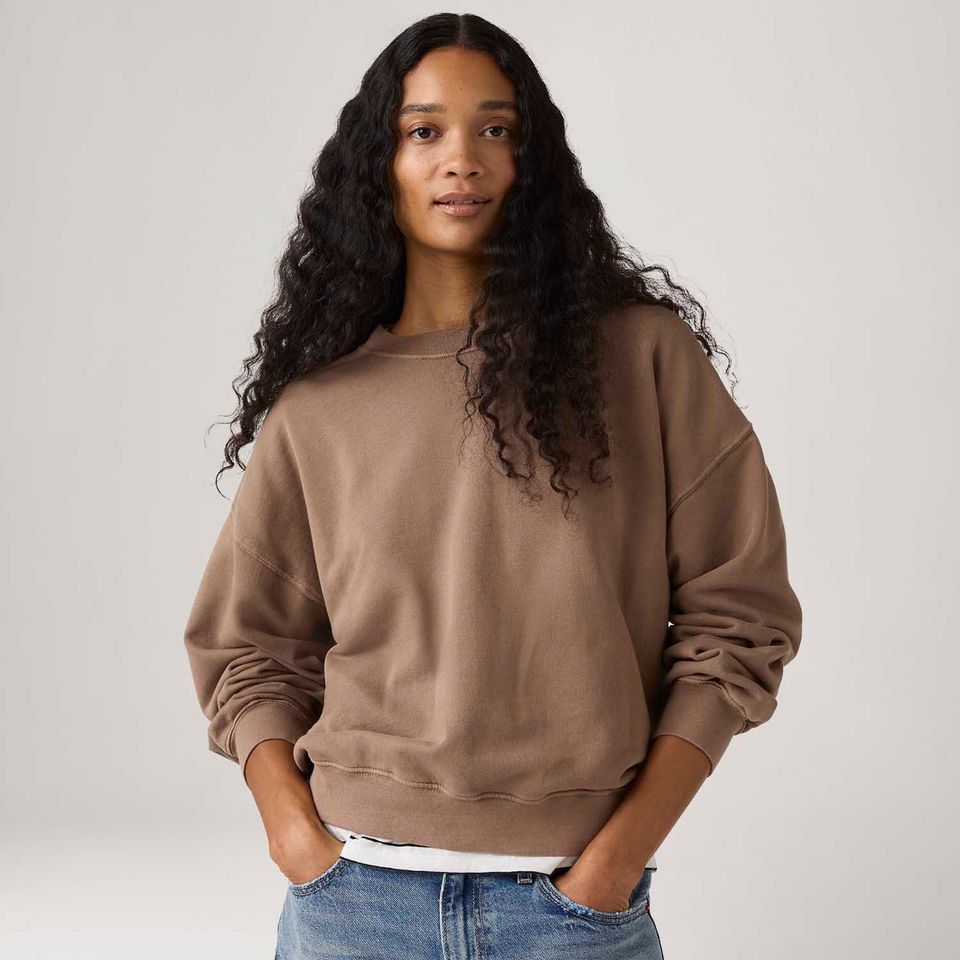 Moletom Levi's® Boxy Crewneck French Marrom