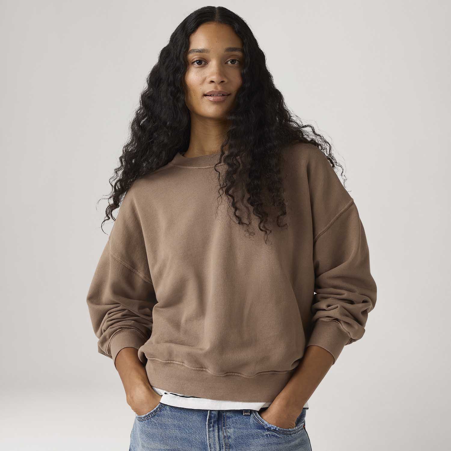 Moletom Levi's® Boxy Crewneck French Marrom — Levi's