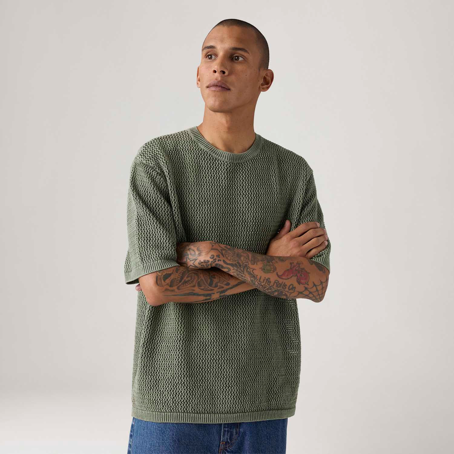 Camiseta Levi's® Stinson Manga Curta Verde Oliva — Levi's