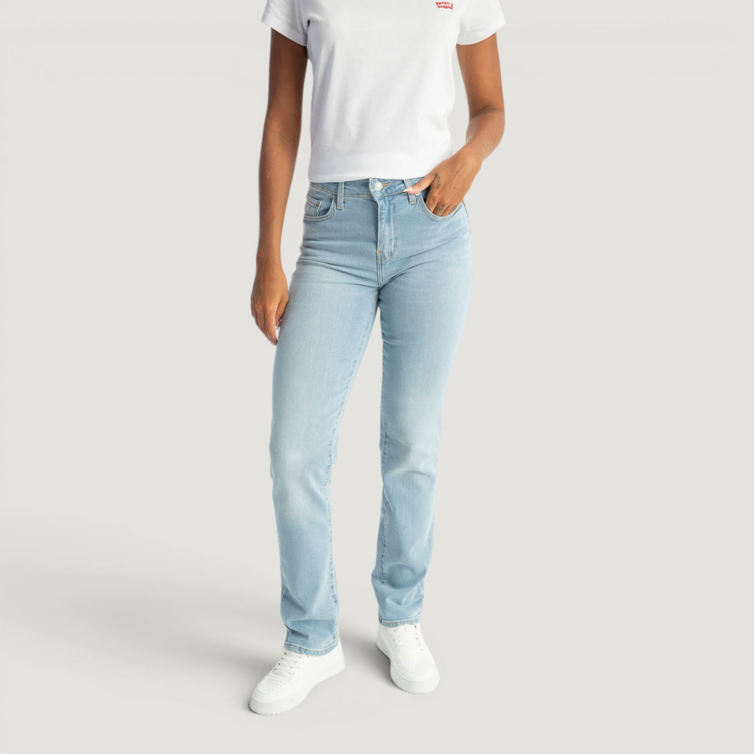Calça Jeans Levi's® 724® High Rise Straight Lavagem Clara