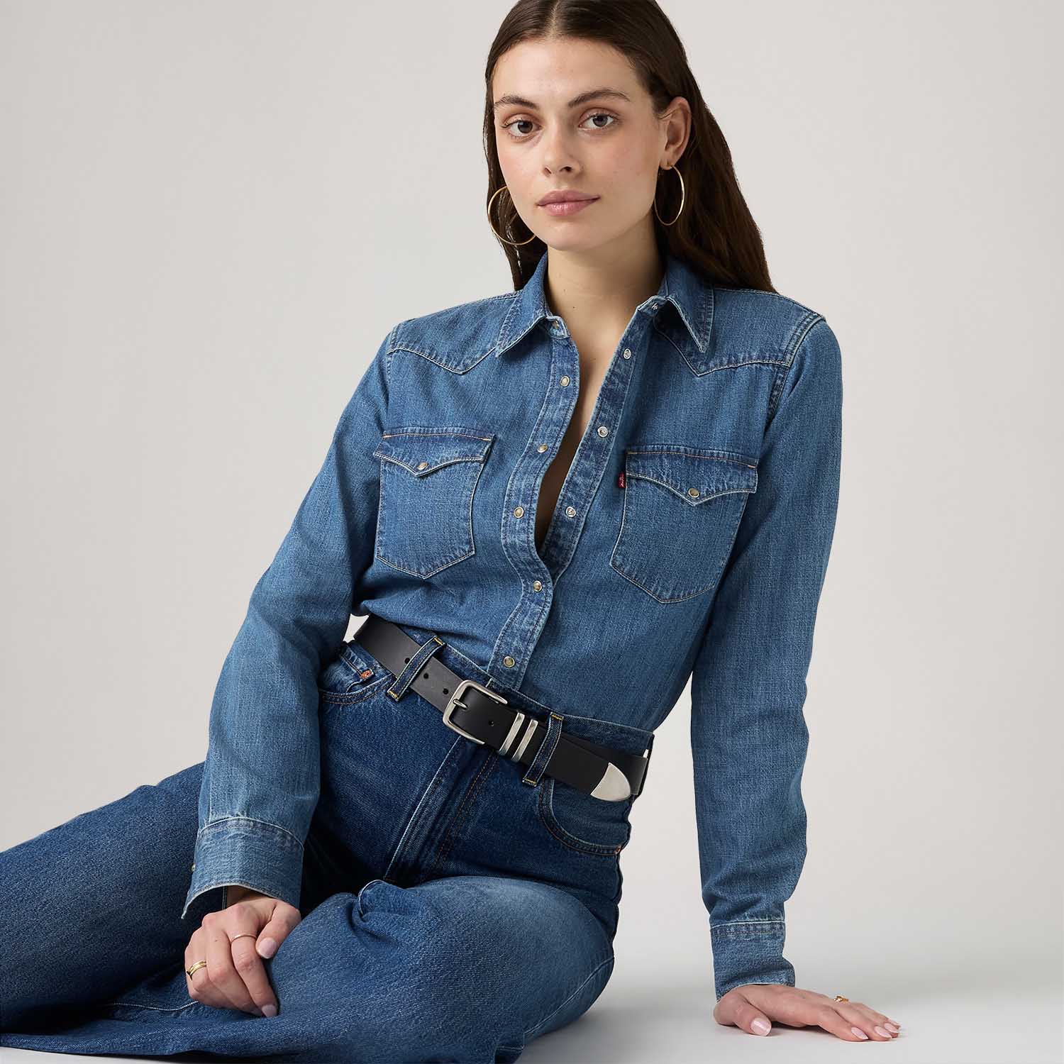 Camisa Jeans Levi's® Heritage Western Lavagem Média