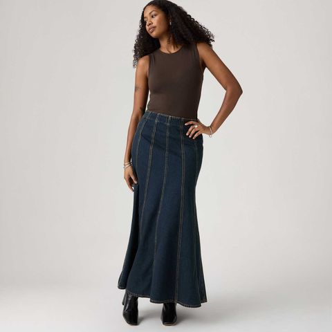 Saia Longa Jeans Levi's® Seamed Flare Lavagem Escura — Levi's