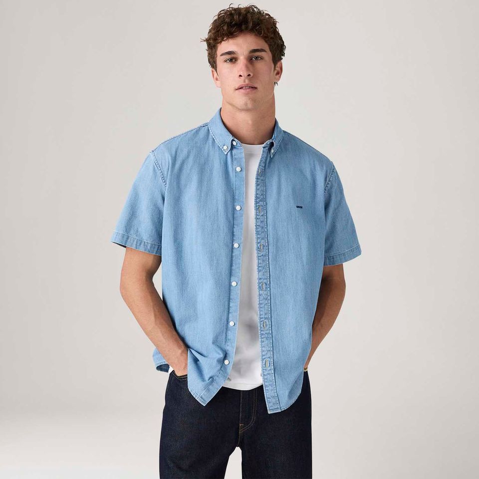 Camisa Levi's® Authentic Button Down Azul Claro Manga Curta