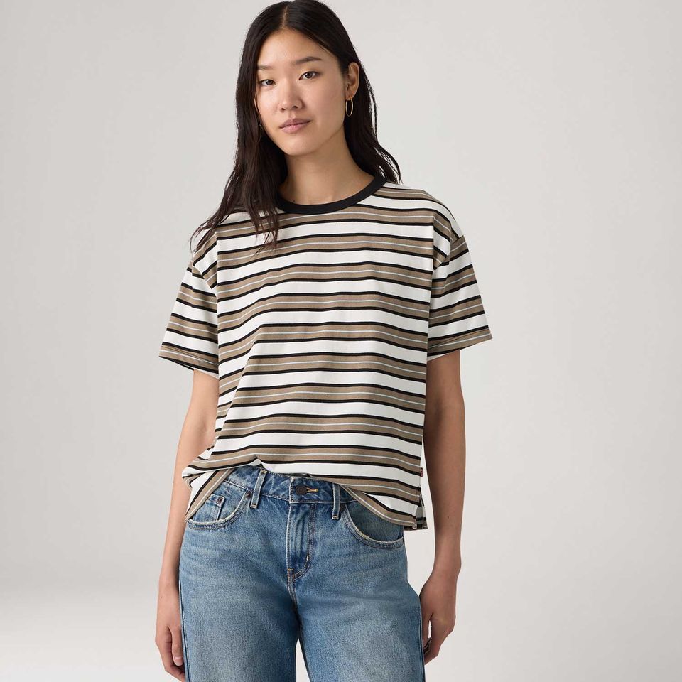 Camiseta Levi's® Vintage Listrada Branca Manga Curta
