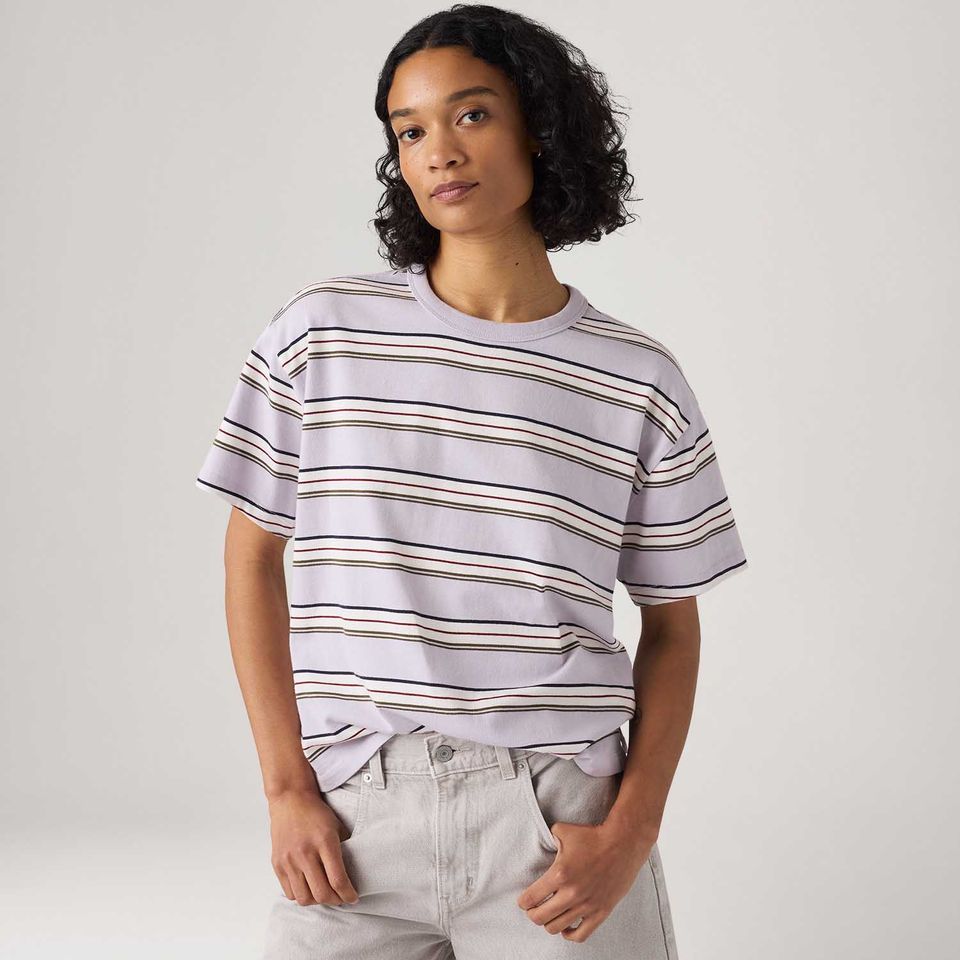 Camiseta Levi's® Vintage Listrada Lilás Manga Curta