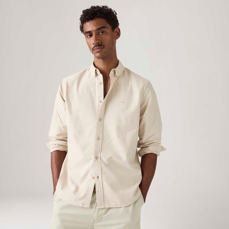 Camisa Levi's® Authentic Button Down Off White Manga Longa