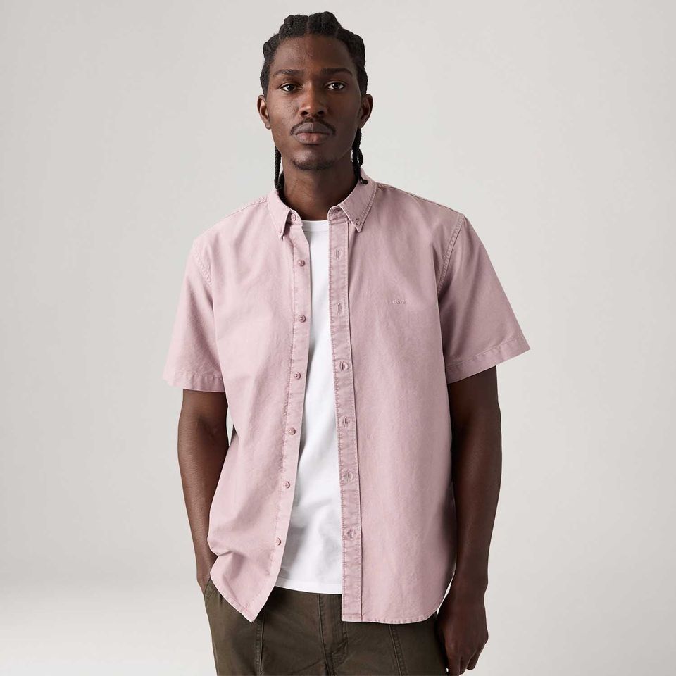 Camisa Levi's® Authentic Button Down Rosa Claro Manga Curta