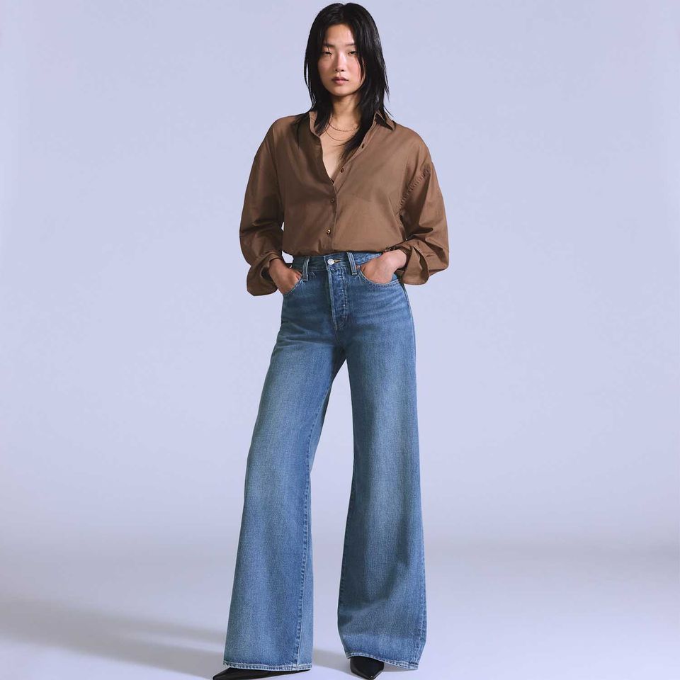 Calça Jeans Levi's® Blue Tab High Rise Flare Lavagem Clara
